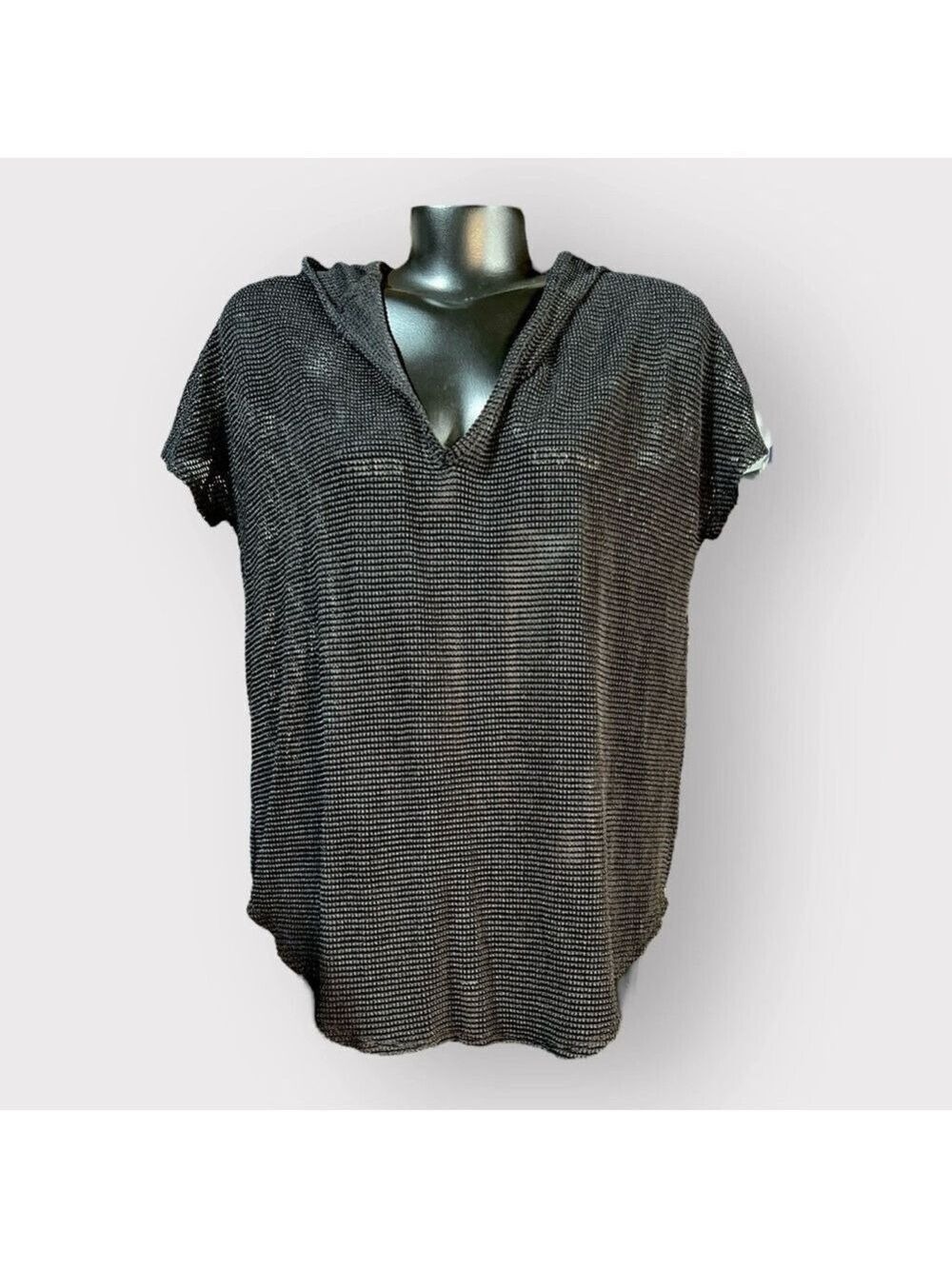 5/$25 ⭐️ Jordan Taylor NEW Black Mesh Hooded Swimsuit Cover-Up Womens Medium